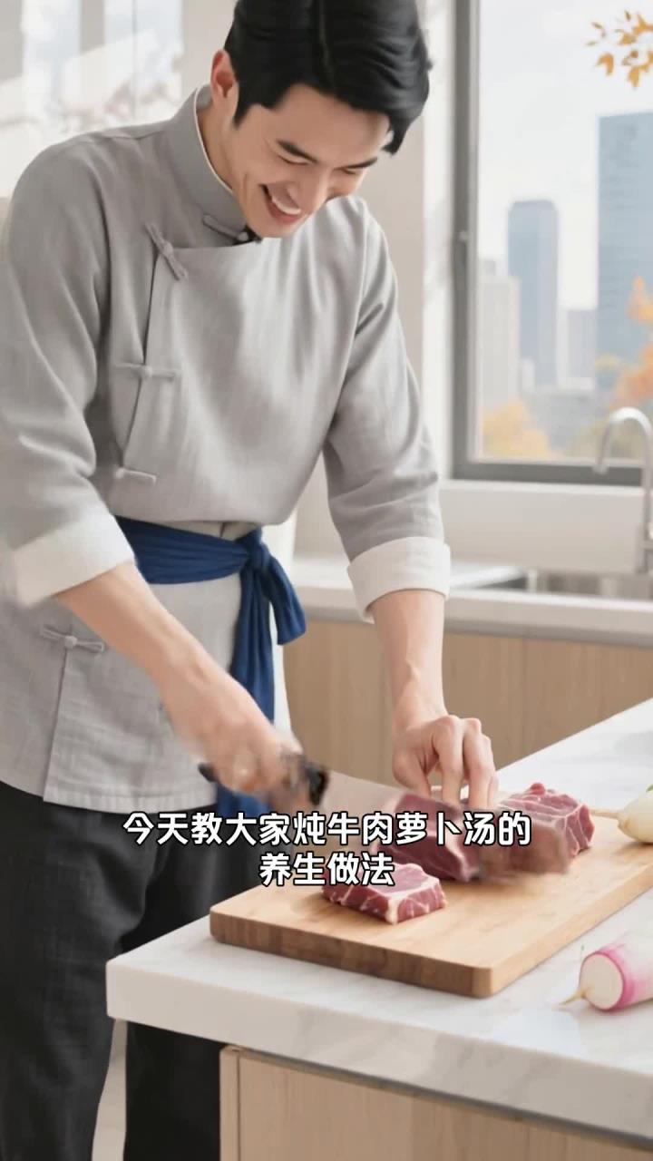 炖牛肉萝卜汤,加片生姜更养生