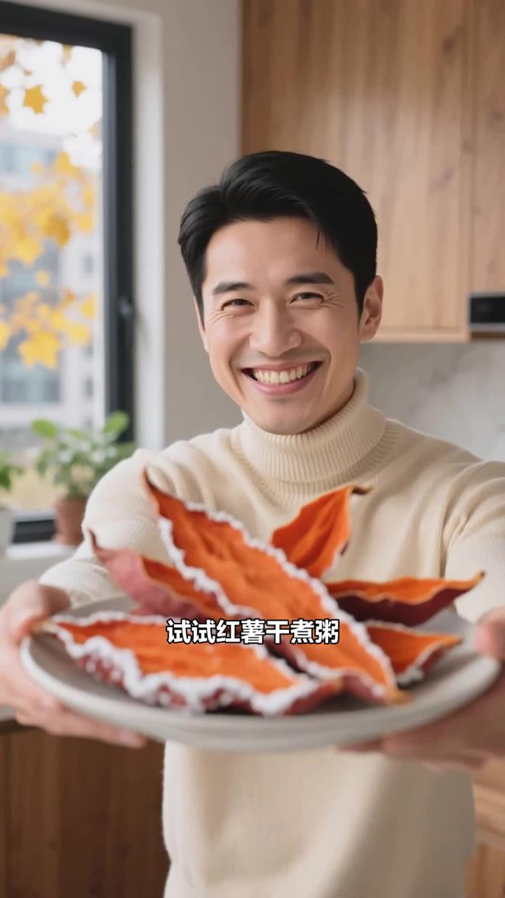 秋季吃红薯干煮粥,营养促健康养生～