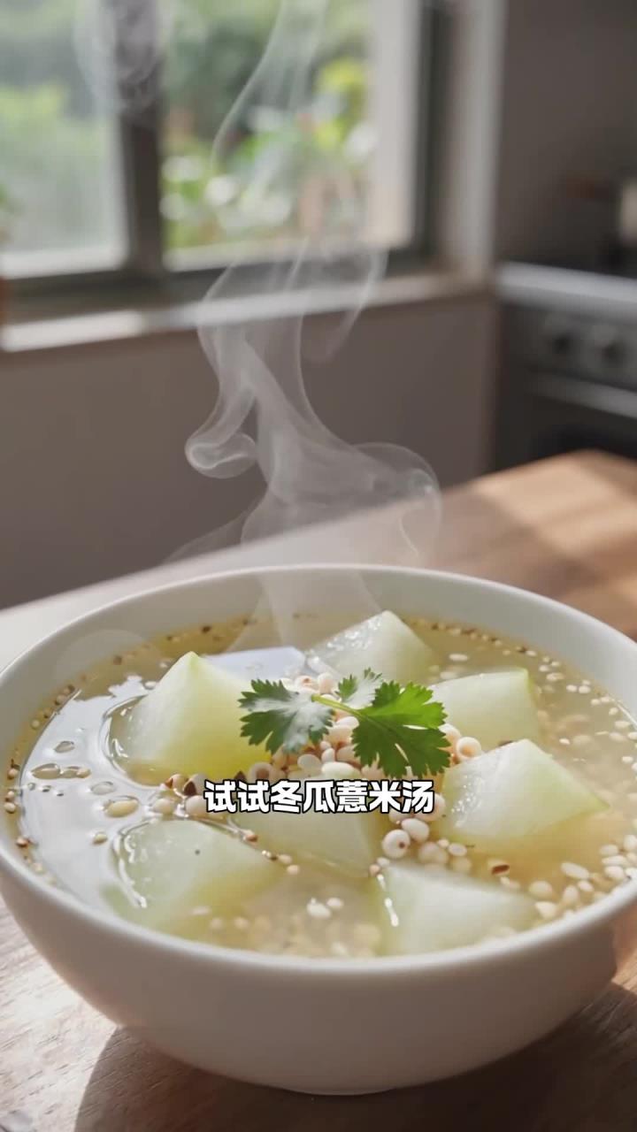 用冬瓜薏米煲汤喝,清热利湿消肿,夏天喝了更解暑!