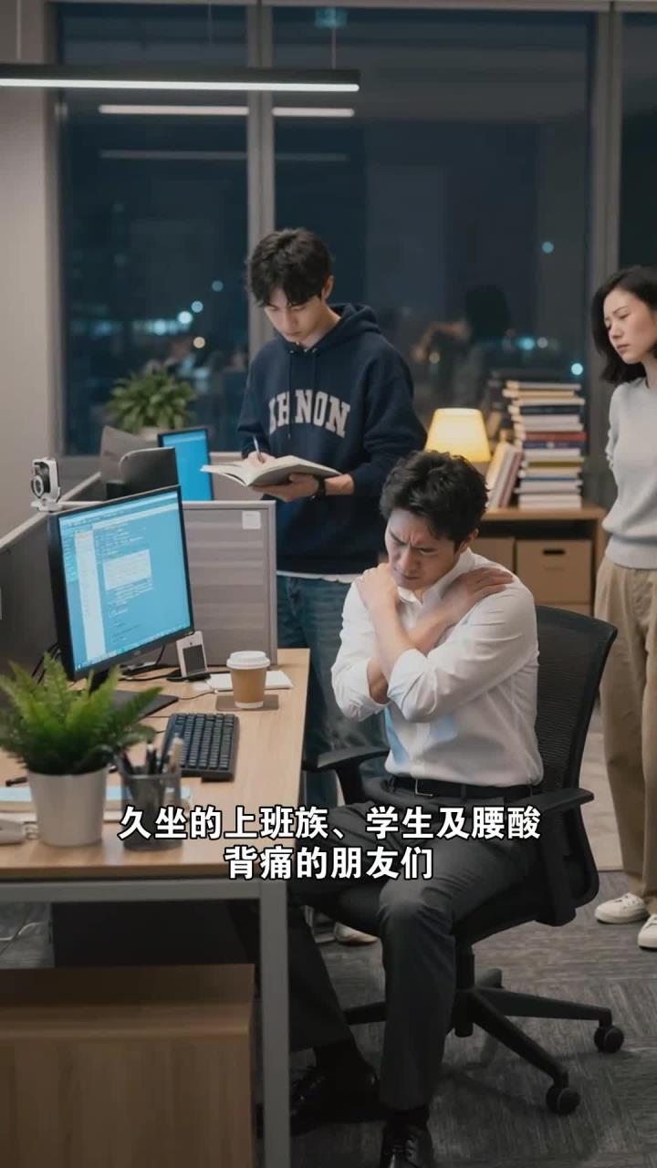 久坐后做三分钟弯腰触膝，拉伸腰背，缓解腰酸背痛！
