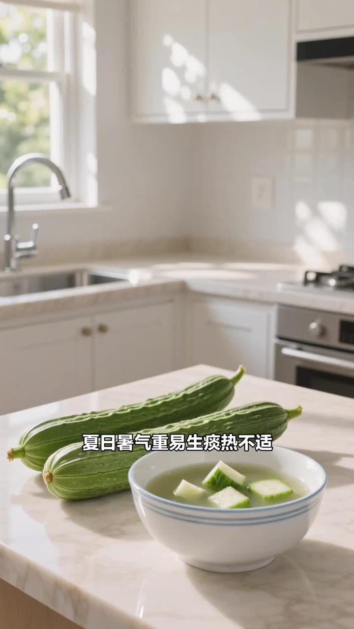 碧绿丝瓜烧清汤，清热化痰夏日食之暑气降