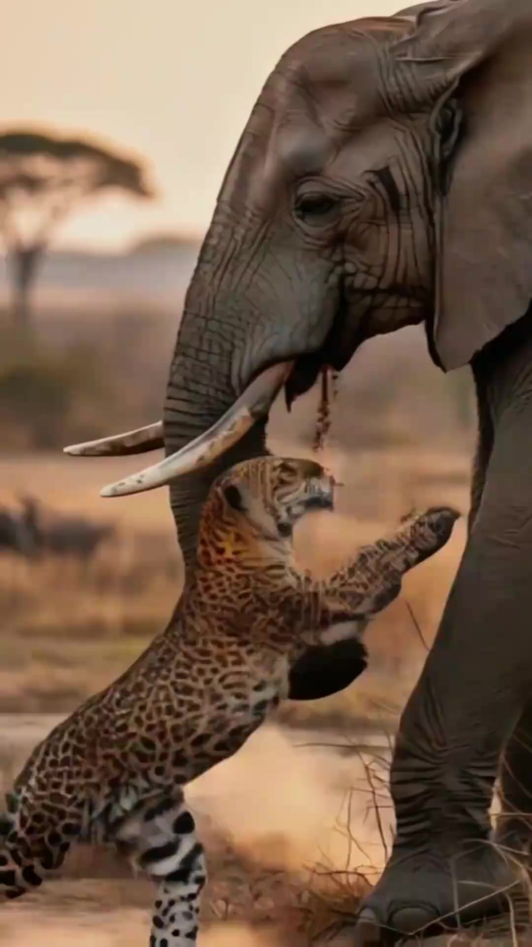 猎豹玩命挑战大象？看它们的“较量”真精彩！