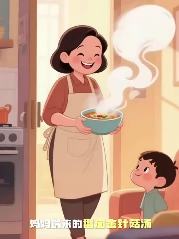 冬季晚餐添碗番茄金针菇汤，补营养护肠道强身体素质