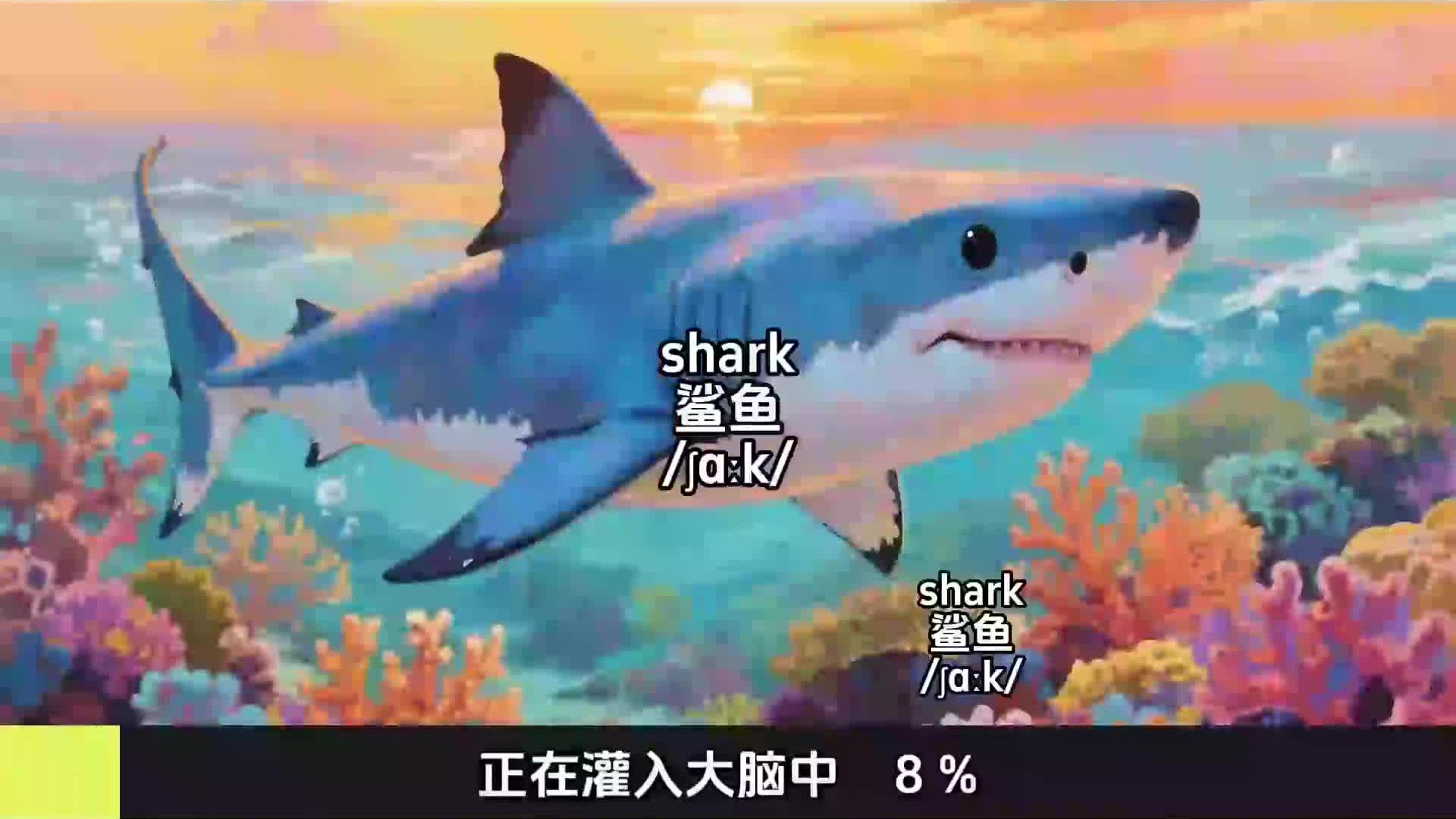 10秒钟记住一个单词 shark 鲨鱼