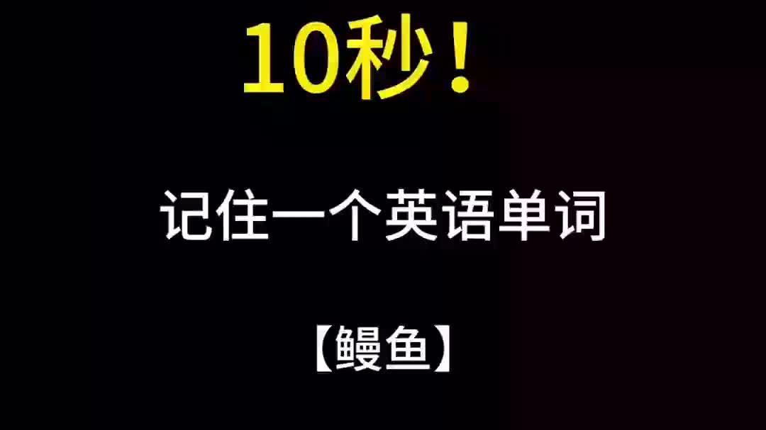 10秒记住一个英文单词，鳗鱼