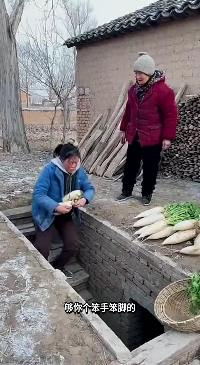 菜窖口惊魂老太太怒推儿媳