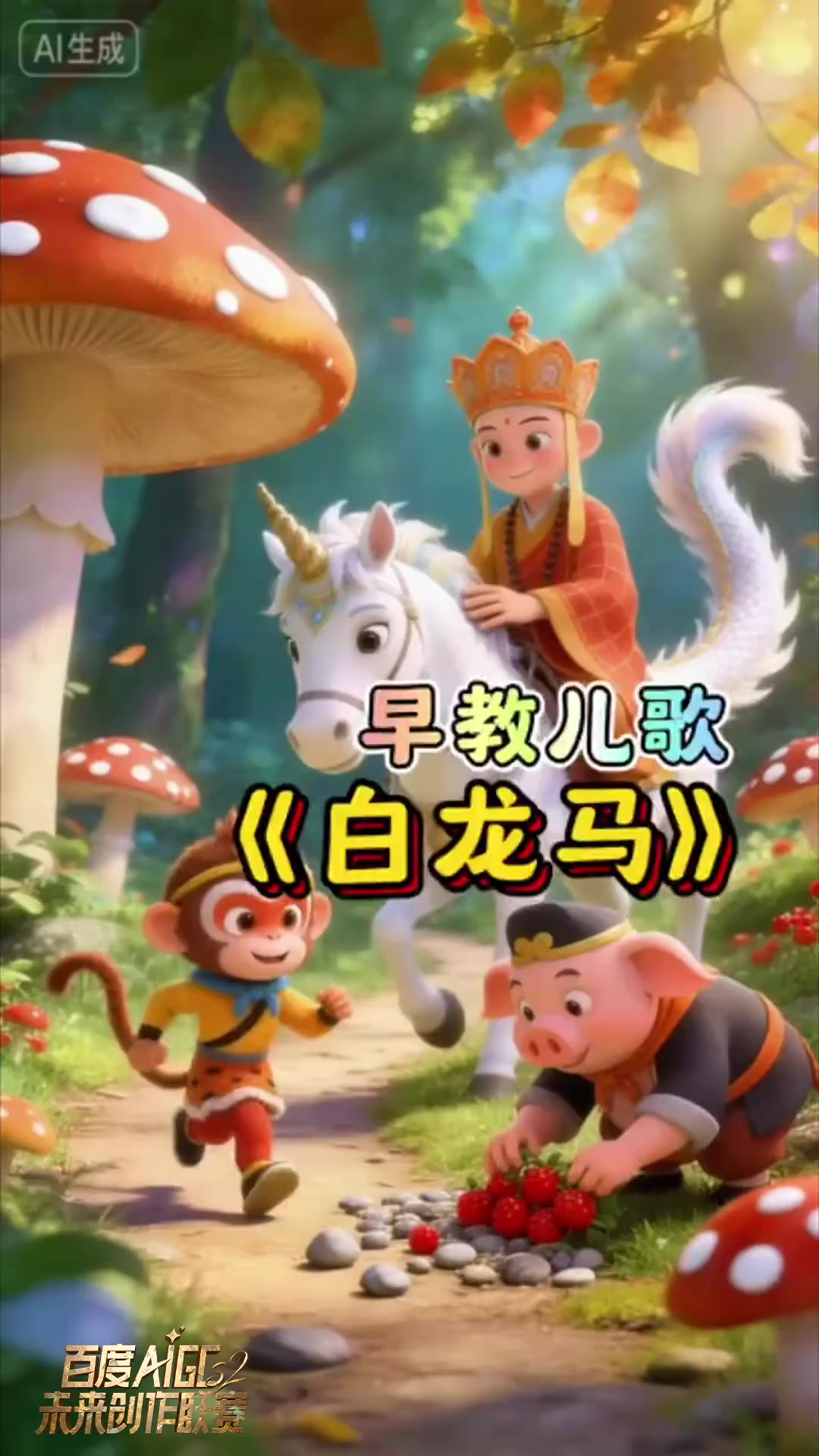 早教启蒙儿歌《白龙马》0-3岁儿童早教益智动画儿歌白龙马蹄儿