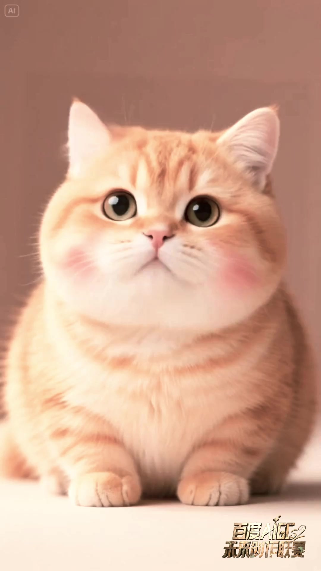 这只腮红小猫正歪头等你说喜欢它呢