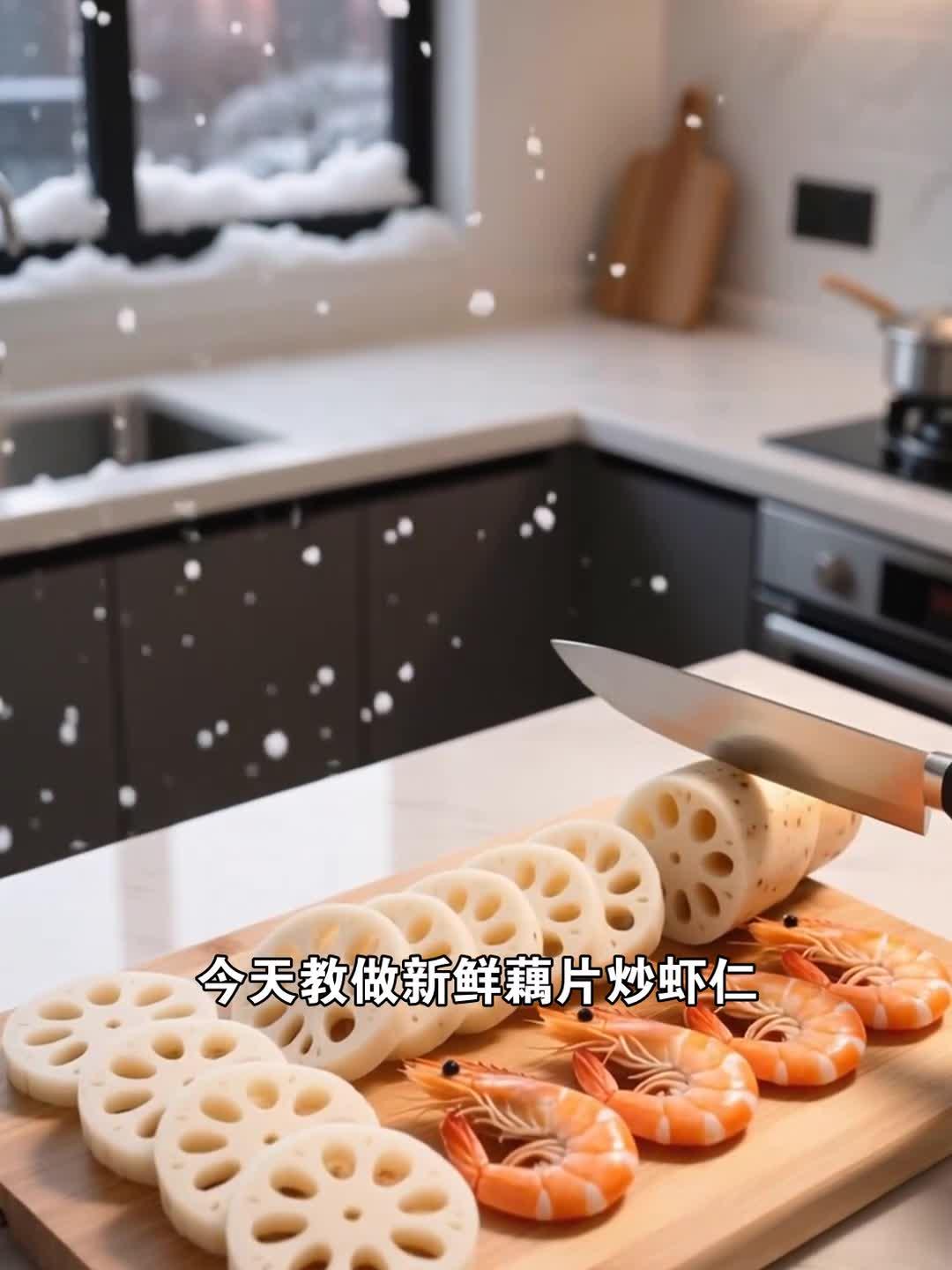 流感期间的食护，新鲜藕片炒虾仁促健康养生
