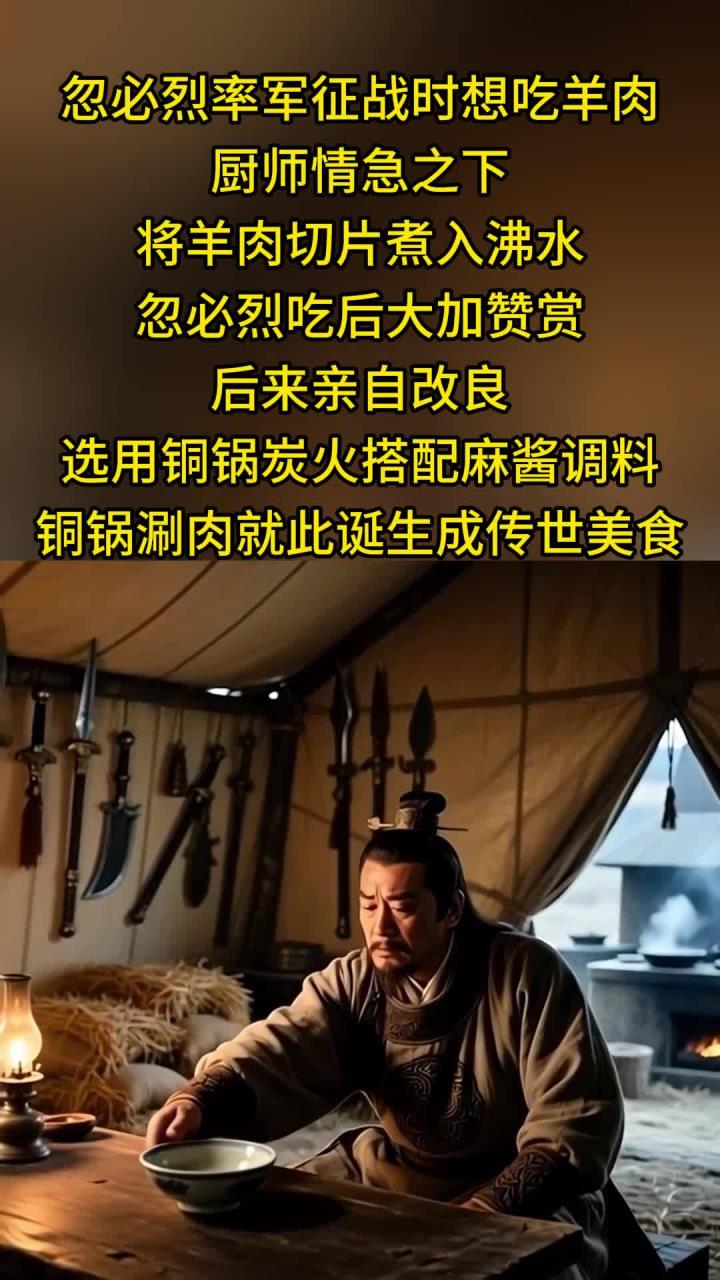 忽必烈爱吃涮羊肉！亲自改良！发明铜锅涮肉！