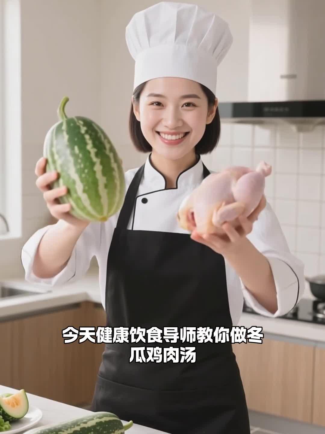 冬瓜 + 鸡肉煲汤，低脂易消化，减脂党适配