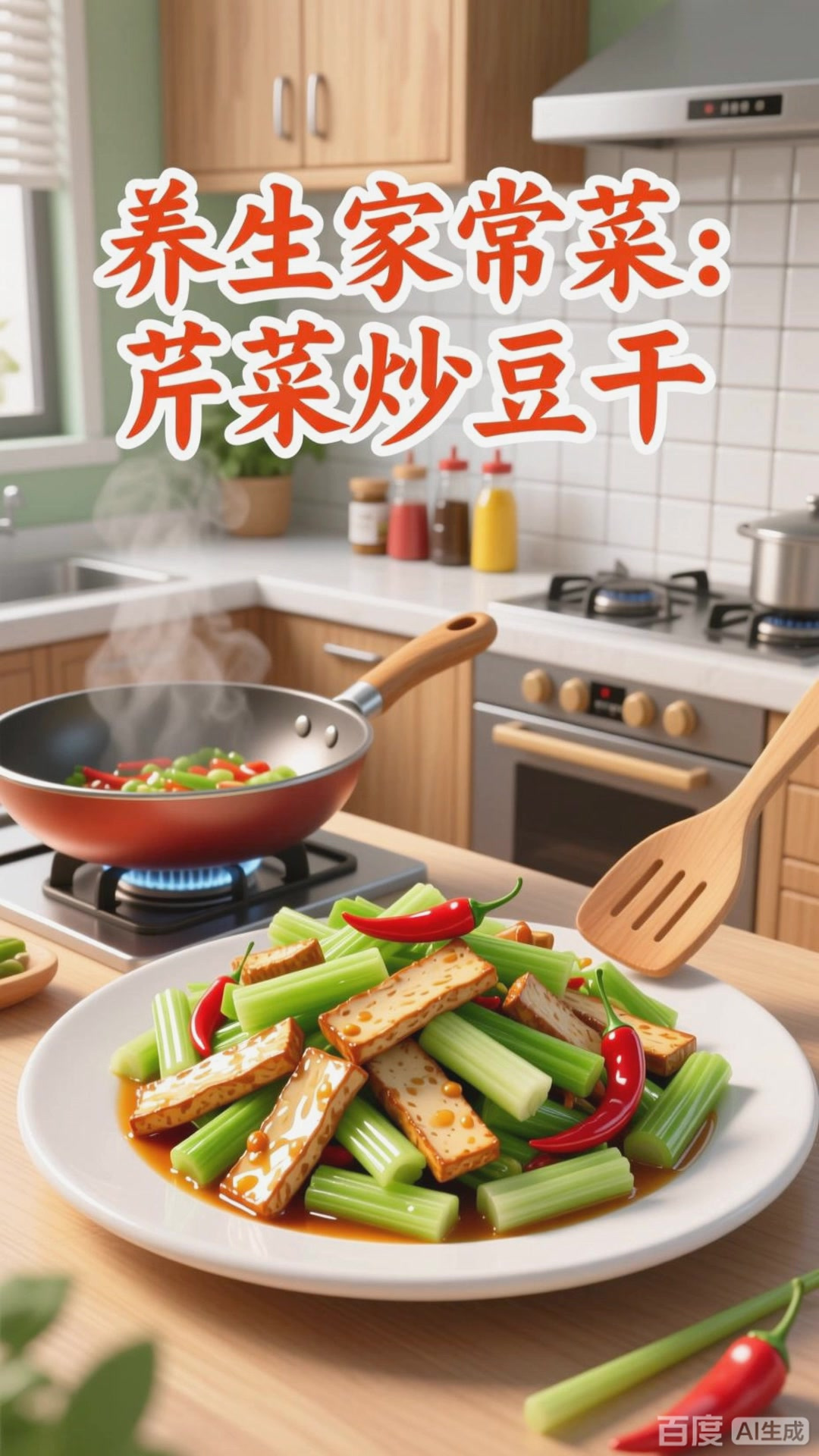 芹菜炒豆干，脆嫩豆香超下饭