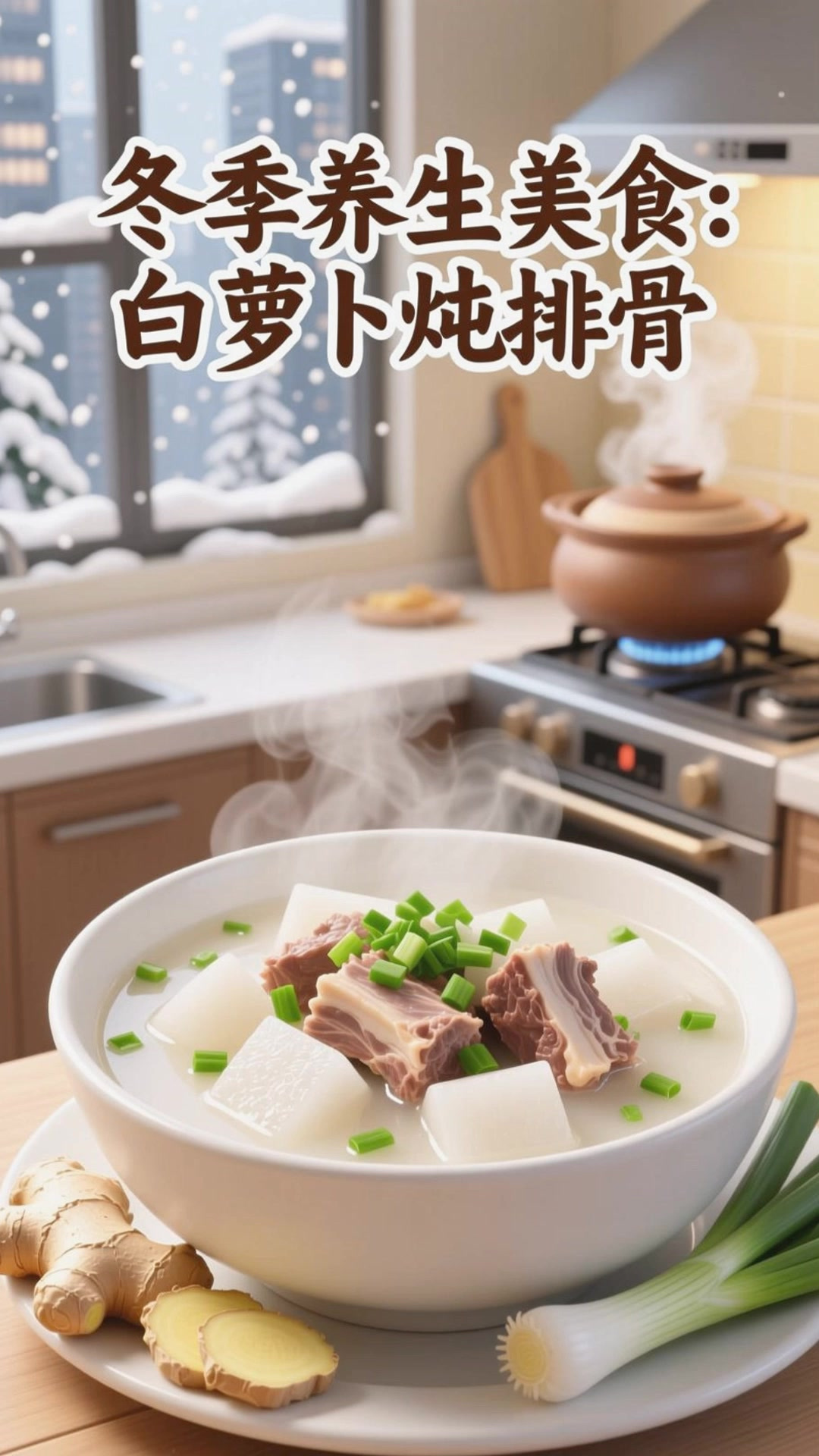 冬季多吃白萝卜炖排骨,清肠暖身不油腻