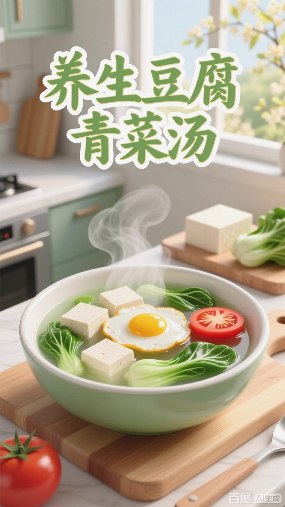 吃豆腐青菜汤,清淡营养更均衡