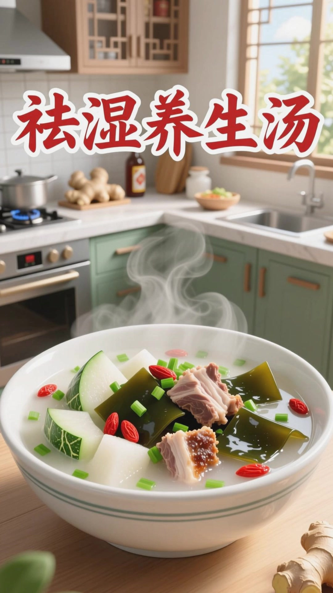 冬瓜海带炖排骨，祛湿养生超合适