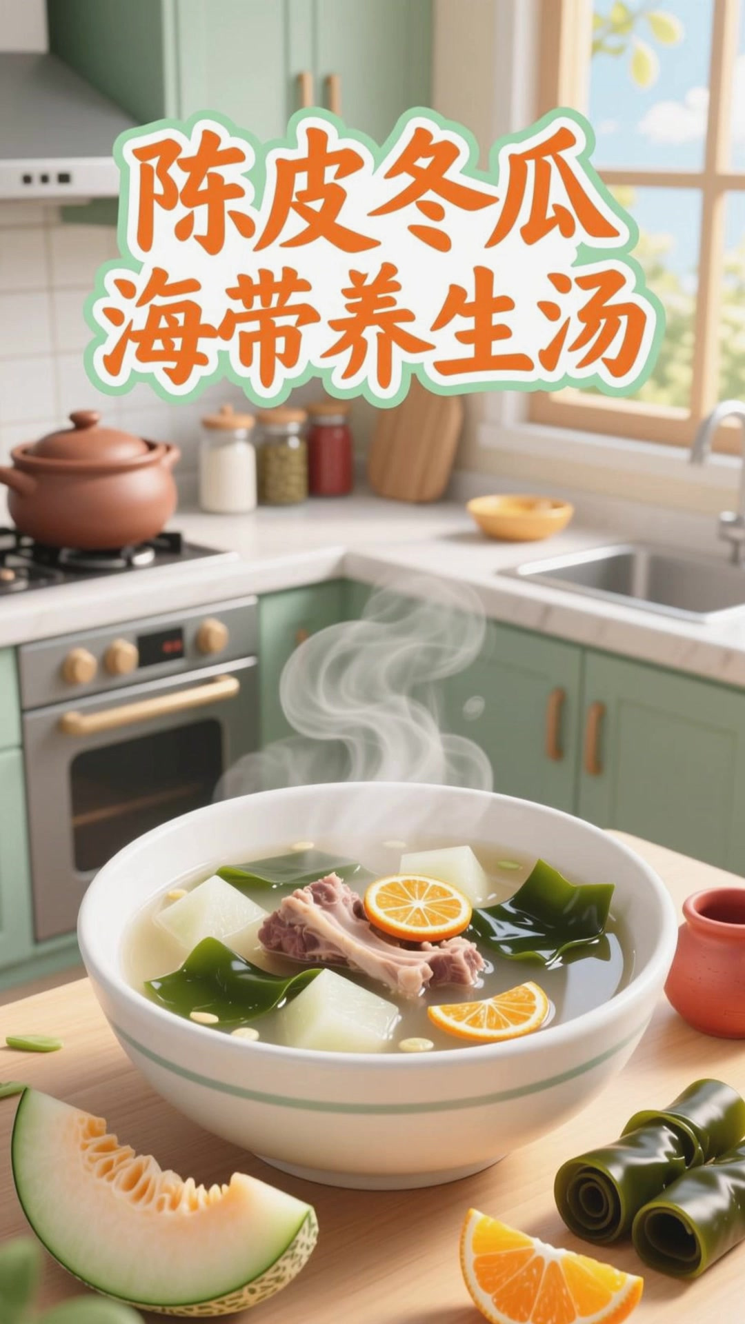 陈皮冬瓜海带排骨汤，养生更开胃