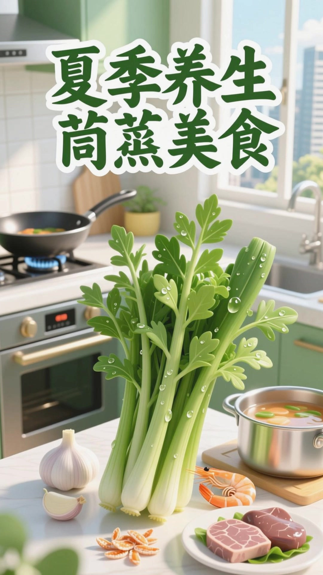 夏季养生吃茼蒿,清炒做汤都清爽