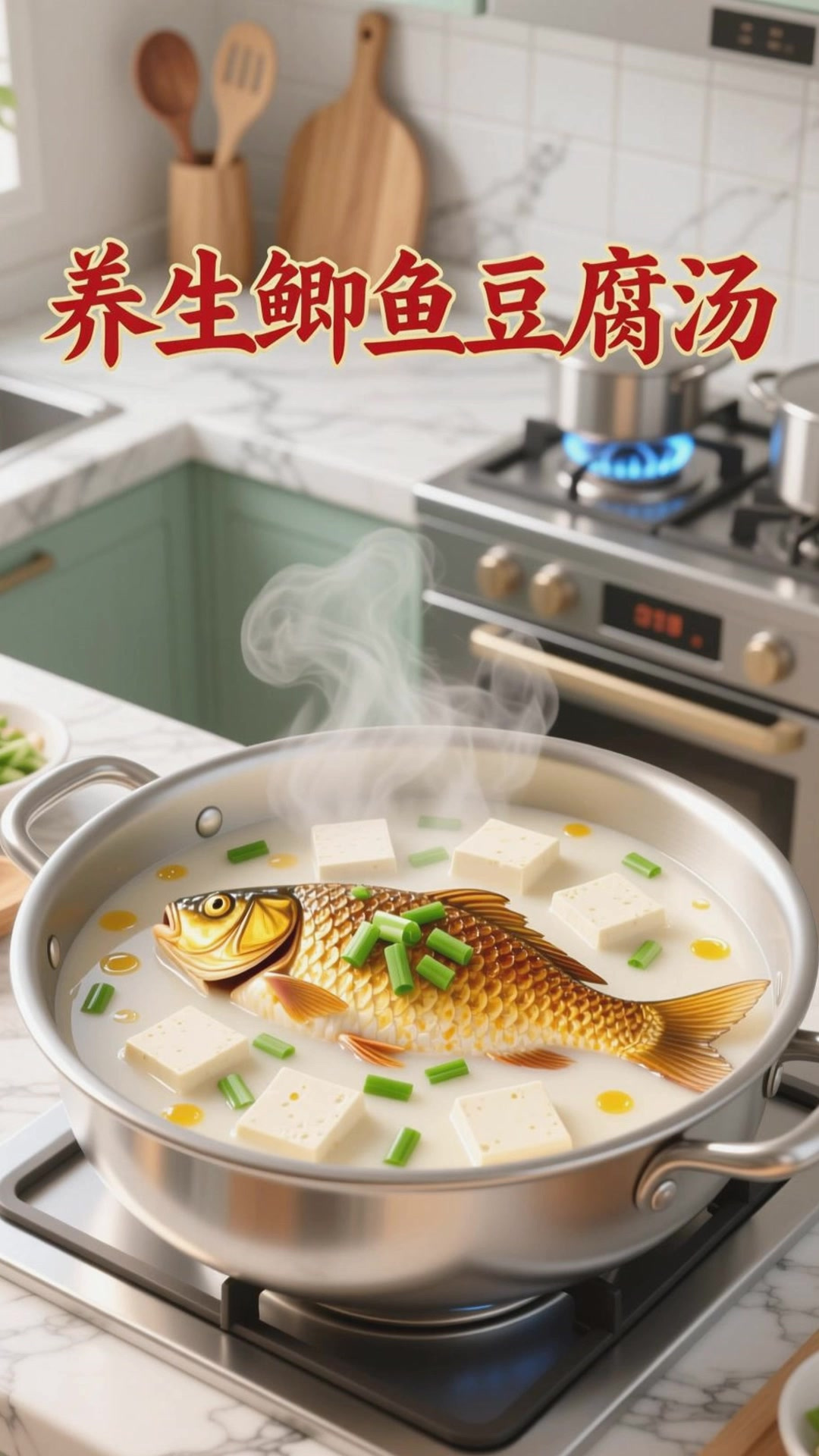豆腐配鲫鱼炖汤，清淡营养健康养生好吸收
