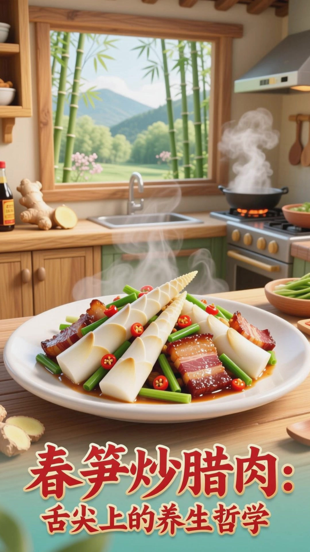 春季吃春笋，搭配腊肉炒着香