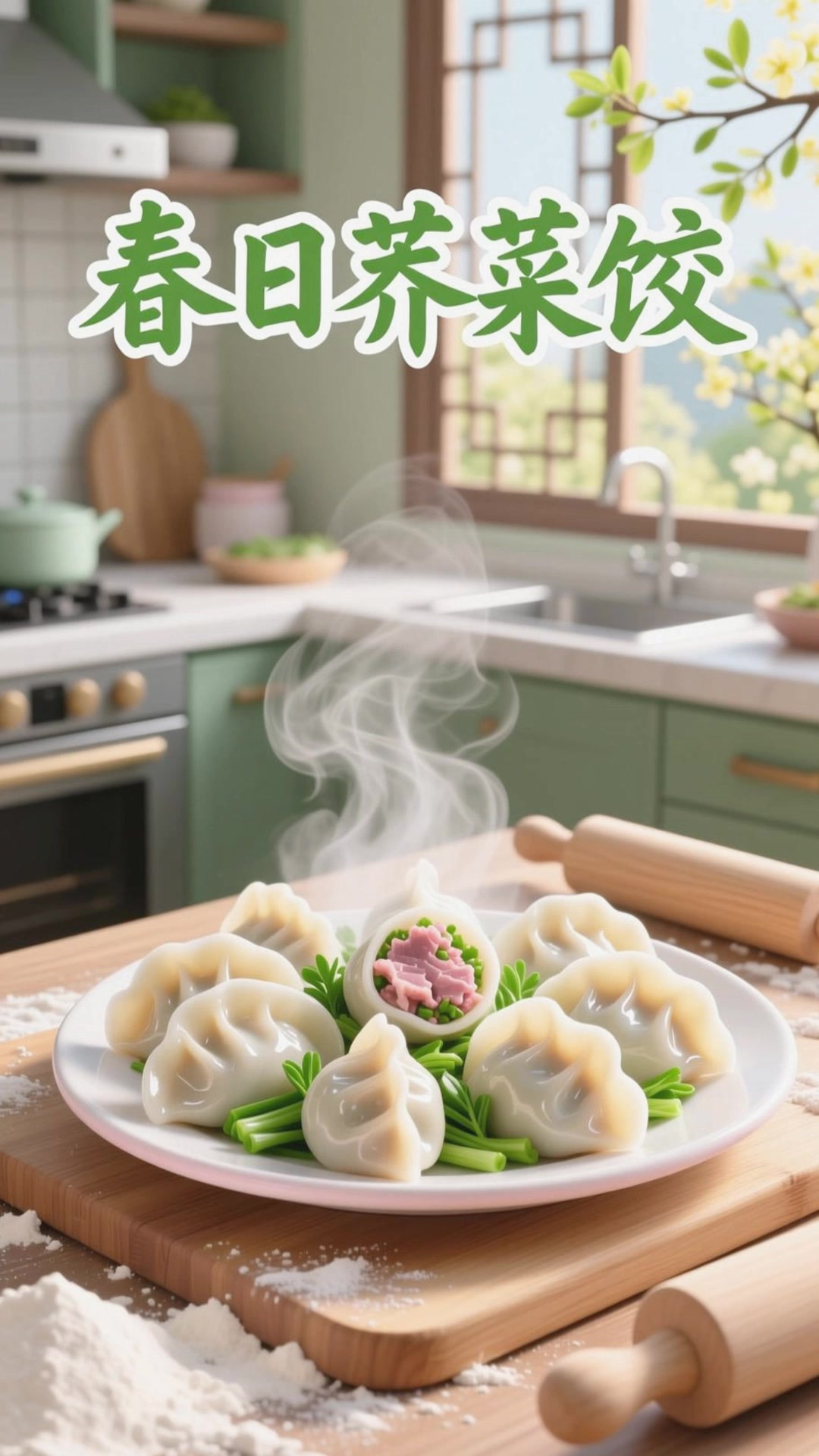 春季吃荠菜，搭配猪肉包饺子超香