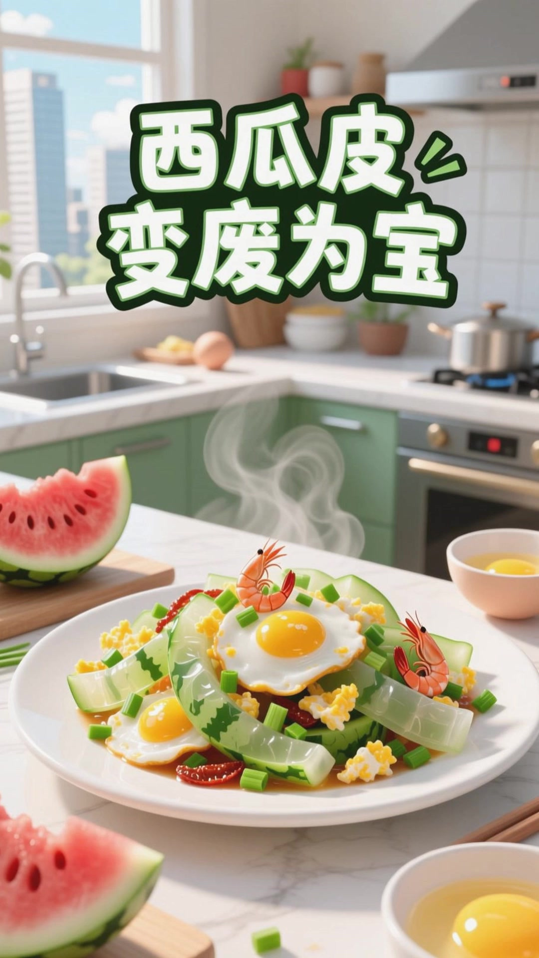 夏季养生:西瓜皮炒鸡蛋