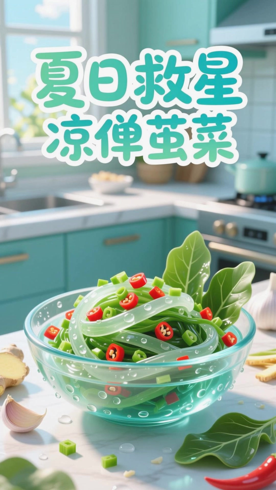 夏季养生,凉拌莼菜滑嫩补水