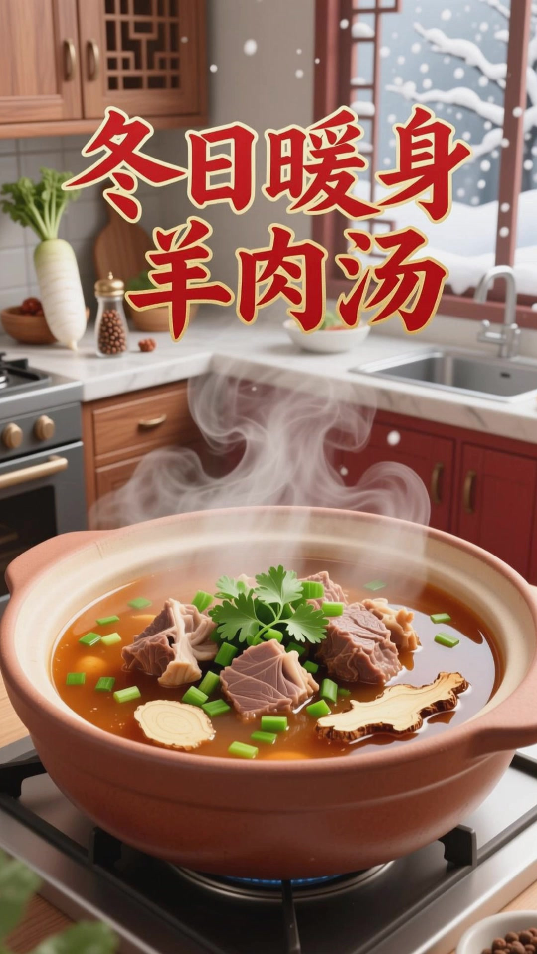 冬季养生温润,羊肉当归炖着吃
