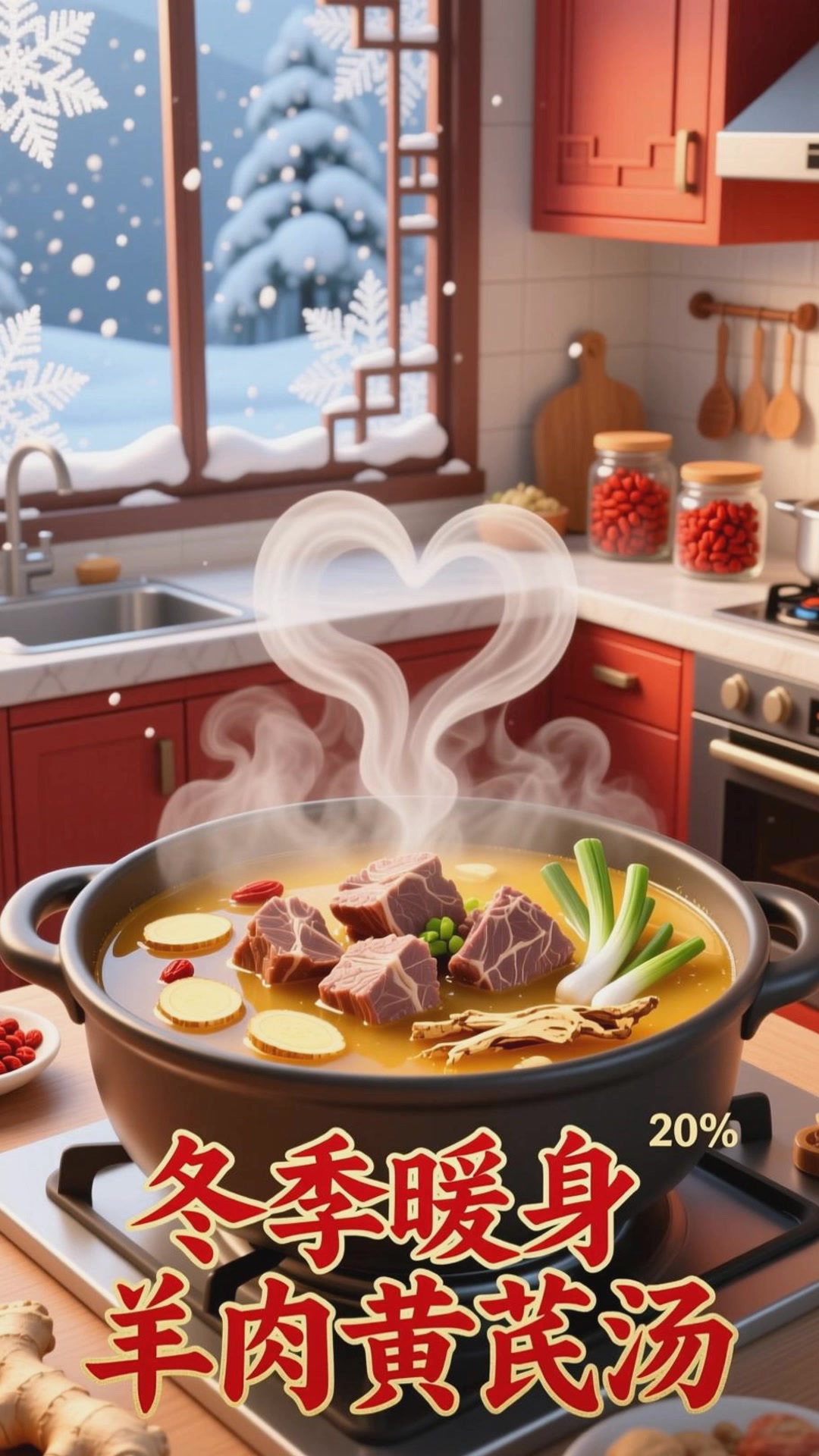 冬季吃羊肉配黄芪,炖煮温润健康养生