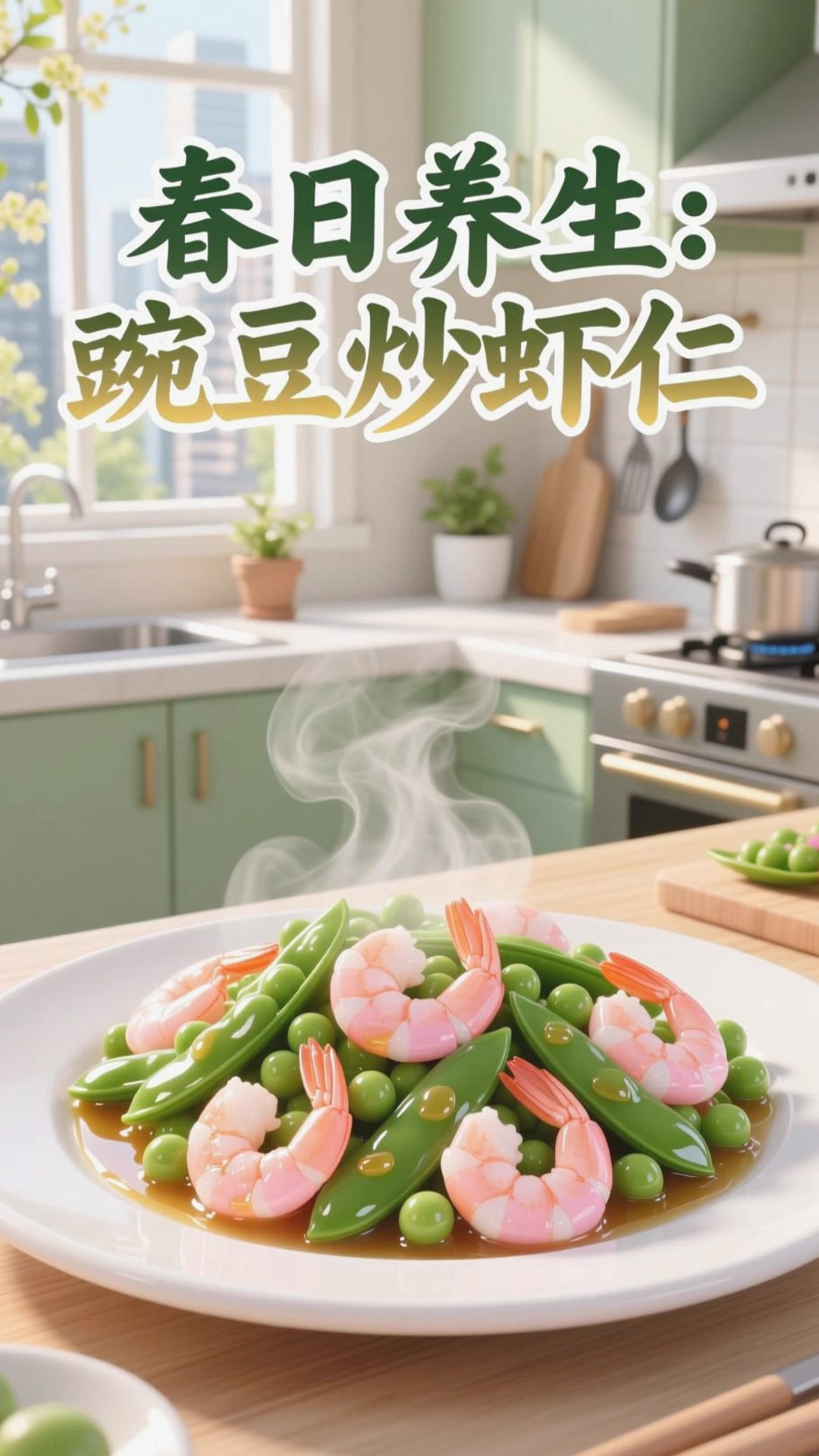 春季养生，豌豆炒虾仁补营养