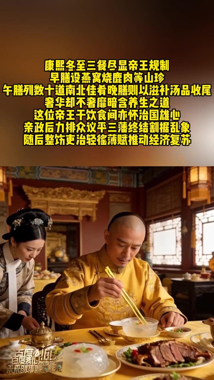 康熙冬至御膳藏乾坤,平三藩创盛世显帝王雄才山珍佳肴映帝王规制,文治武功开康乾盛世