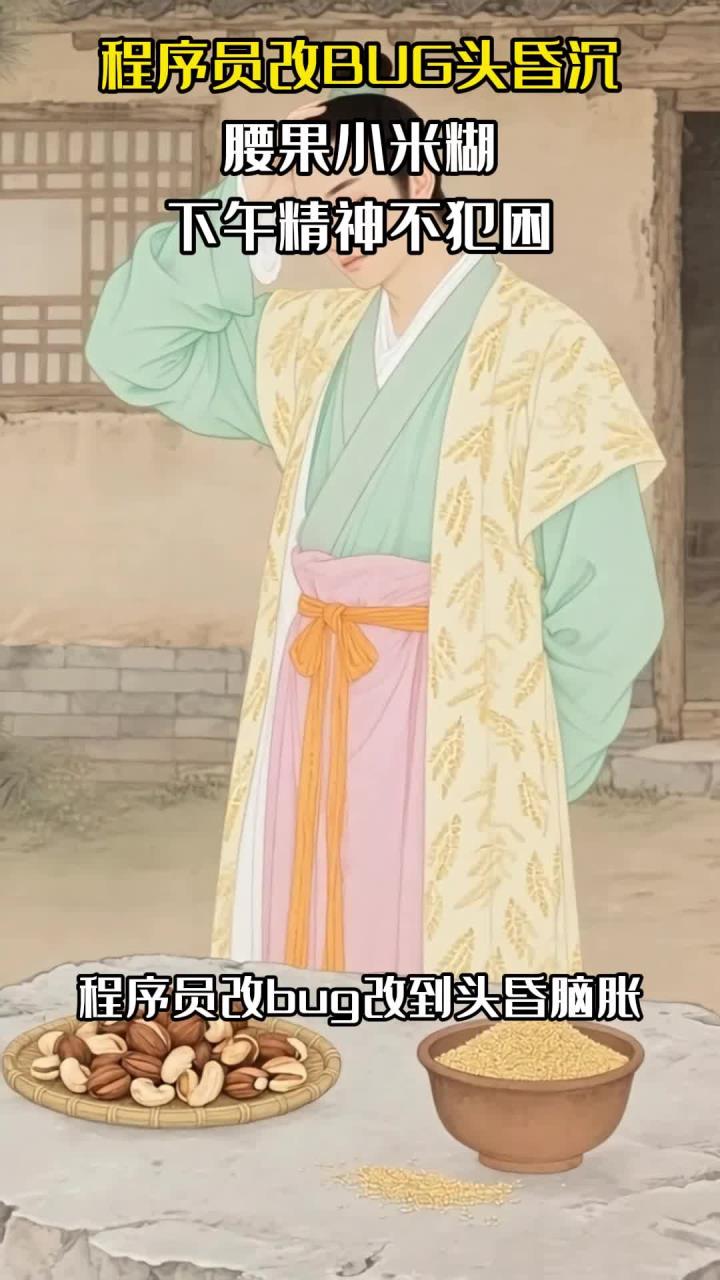 程序员改BUG头昏沉:腰果小米糊,下午精神不犯困