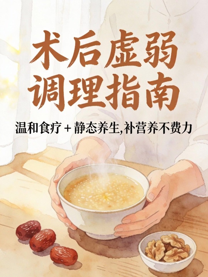 术后虚弱恢复慢没力气?温和调理食疗 + 静态养生,补营养不费力!