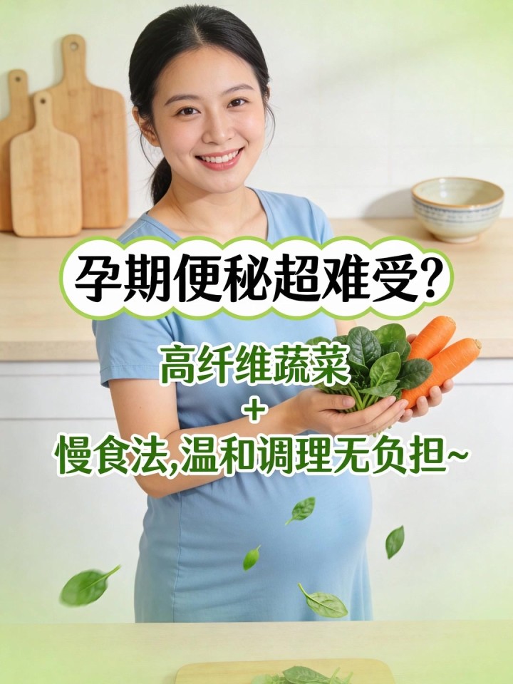 孕期便秘超难受？高纤维蔬菜 + 慢食法，温和调理无负担～