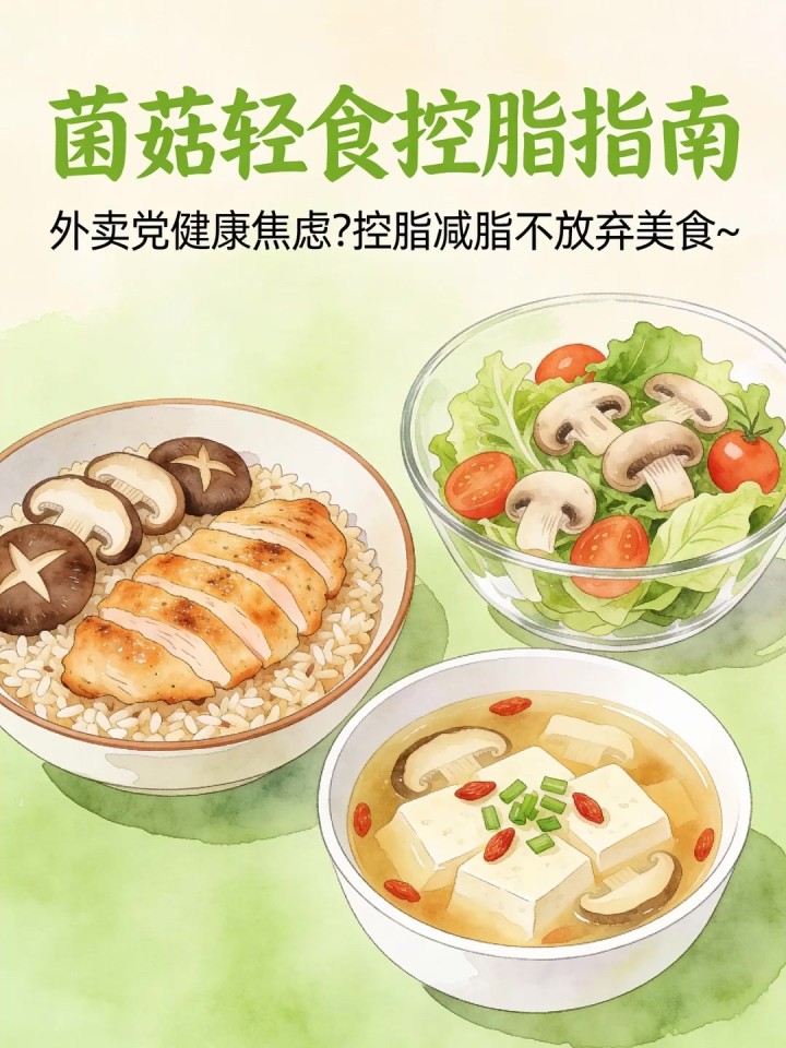 外卖党健康焦虑?轻食代餐 + 菌菇类,控脂减脂不放弃美食～