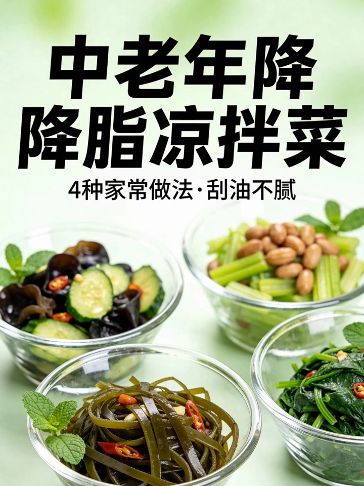 中老年人高血脂？4 种凉拌菜家常做法，刮油降脂，吃着不腻还健康