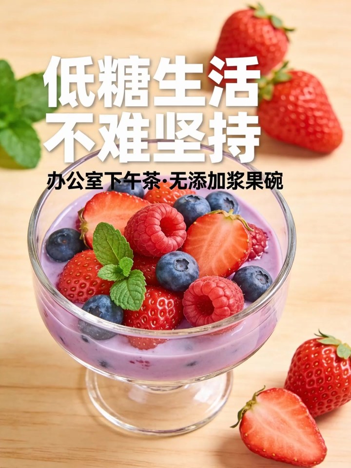 低糖生活太难坚持?办公室下午茶换成无添加浆果碗,控糖还解馋!