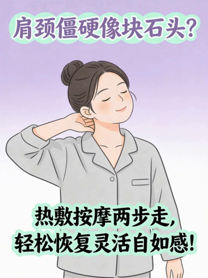 肩颈僵硬像块石头？热敷按摩两步走，轻松恢复灵活自如感！
