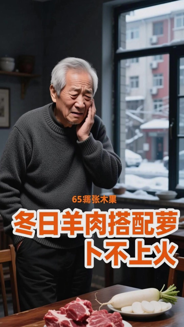 冬天吃羊肉暖身?65 岁大叔吃了上火牙疼,搭配萝卜就不燥了