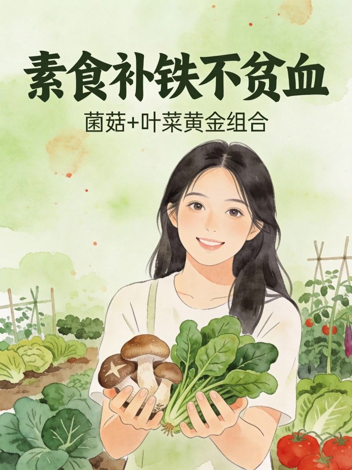 素食主义缺铁?菌菇 + 叶菜,素食补铁不贫血!