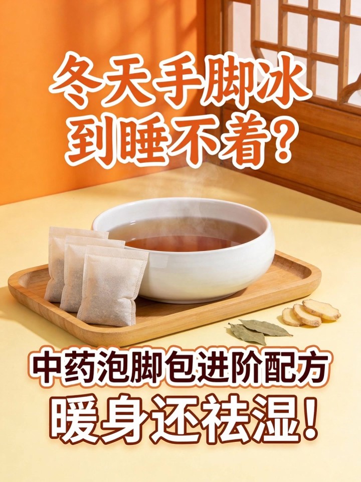冬天手脚冰到睡不着?中药泡脚包进阶配方,暖身还祛湿!