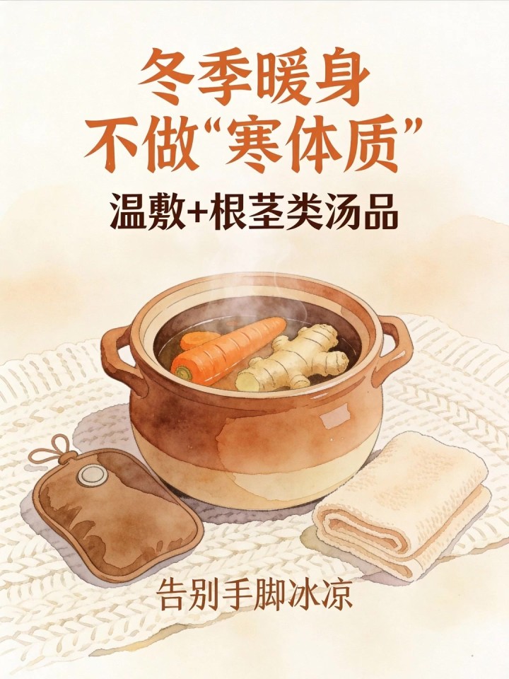 冬季手脚冰凉?温敷 + 根茎类汤品,暖身不做 “寒体质”～