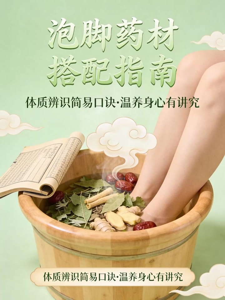 泡脚药材搭配效果翻倍?体质辨识简易口诀,温养身心有讲究!