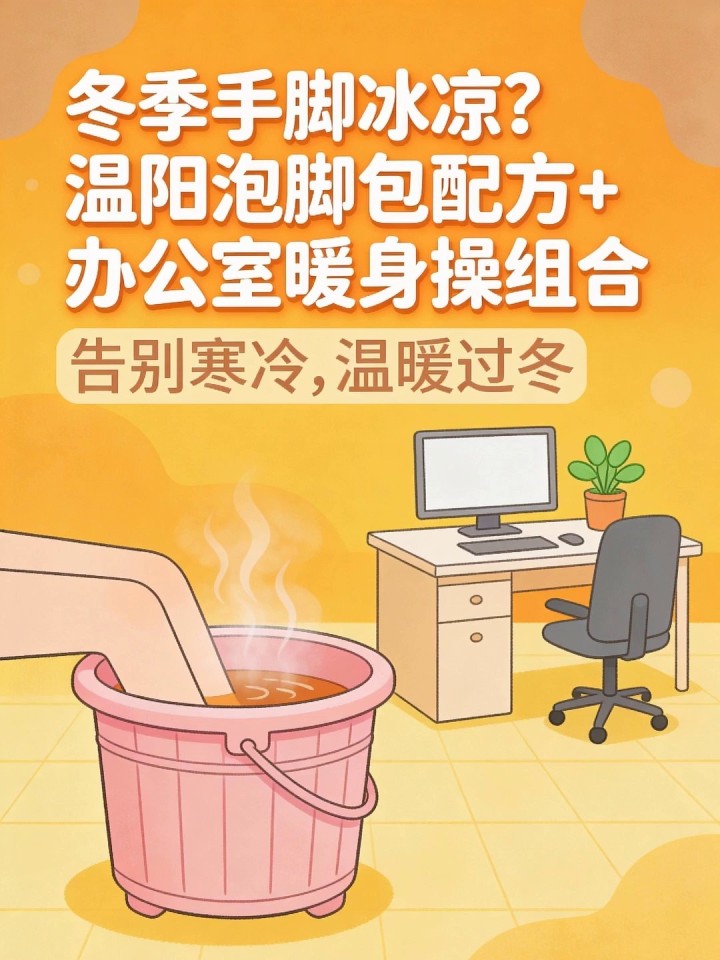 冬季手脚冰凉?温阳泡脚包配方+办公室暖身操组合