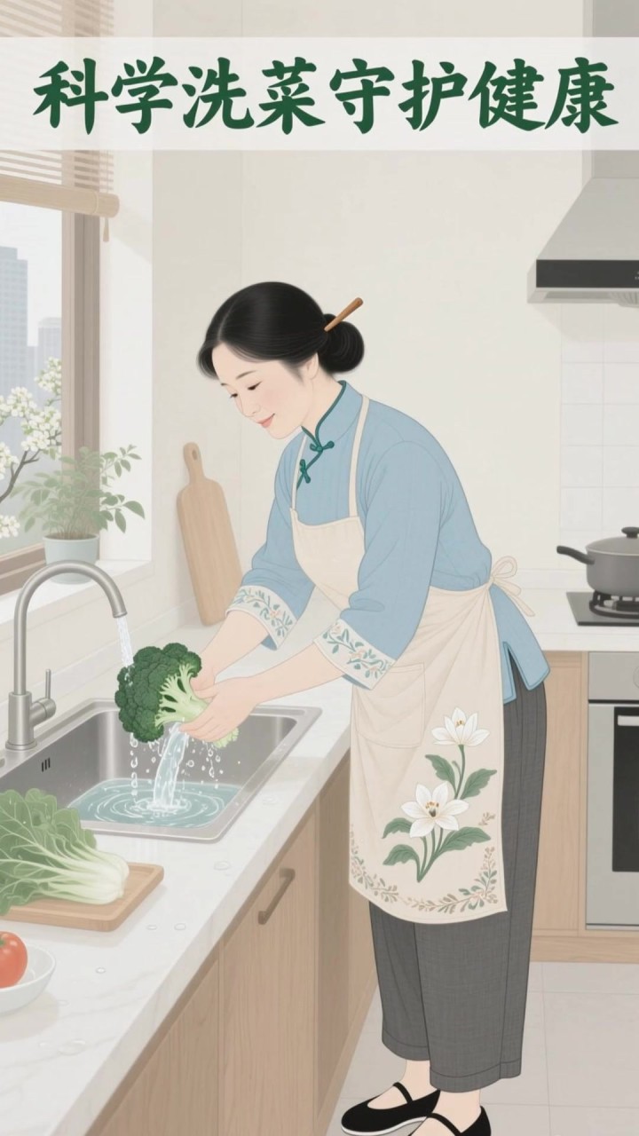 传统洗菜只冲一遍,科学清洗步骤能减少农药残留护健康