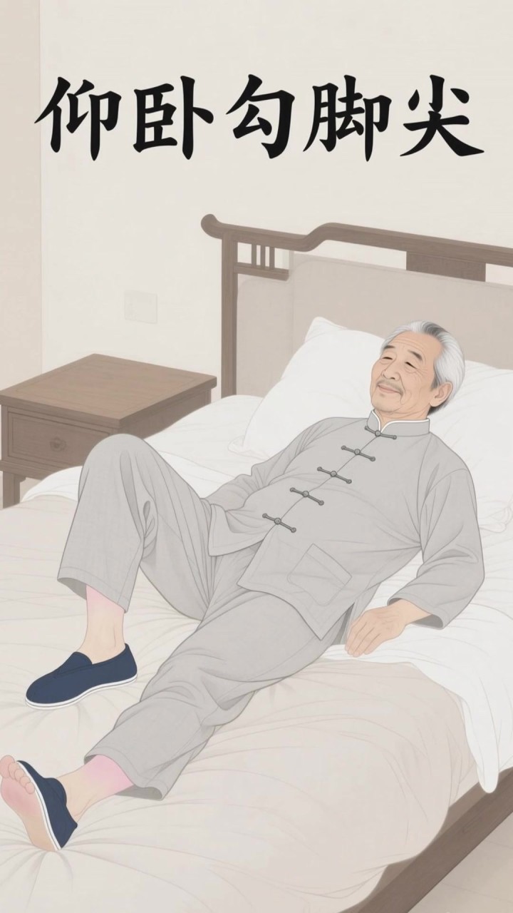 仰卧勾脚尖很轻松?中老年人练它能强壮小腿促血液循环