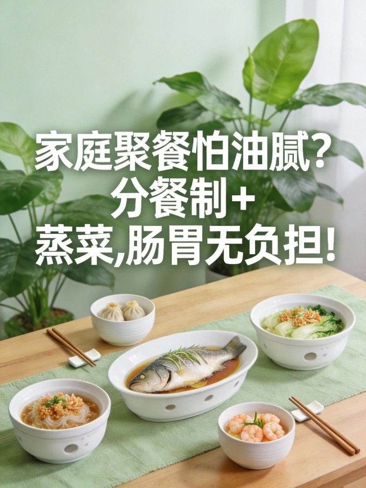 家庭聚餐怕油腻?分餐制 + 蒸菜,肠胃无负担!