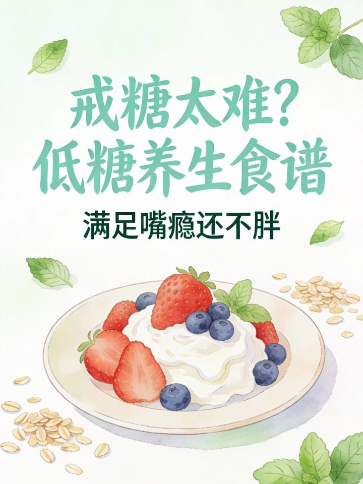 戒糖太难?低糖养生食谱,满足嘴瘾还不胖