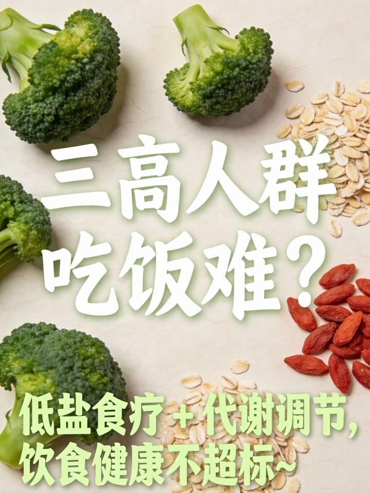 三高人群吃饭难?低盐食疗 + 代谢调节,饮食健康不超标～