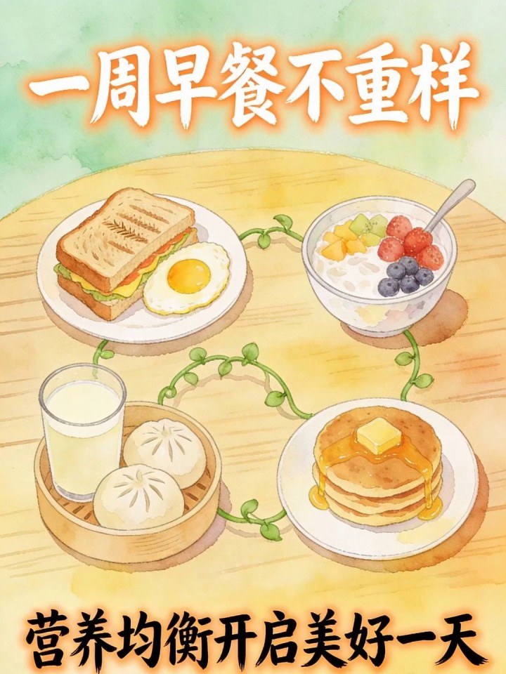 早餐单调没胃口,一周不重样食谱,营养均衡开启美好一天心情!
