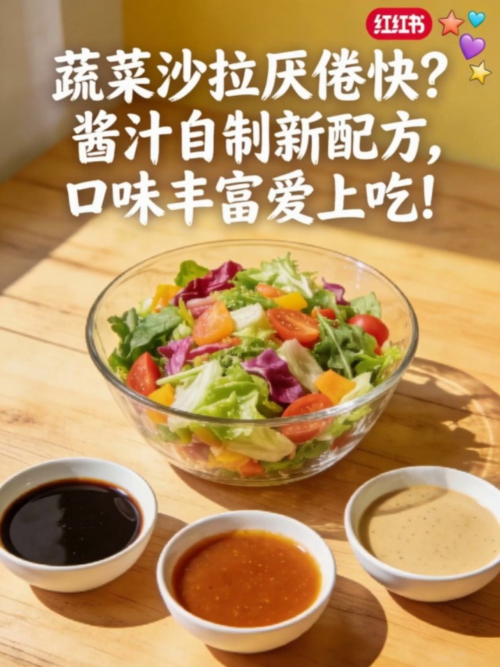 蔬菜沙拉厌倦快?酱汁自制新配方,口味丰富爱上吃!
